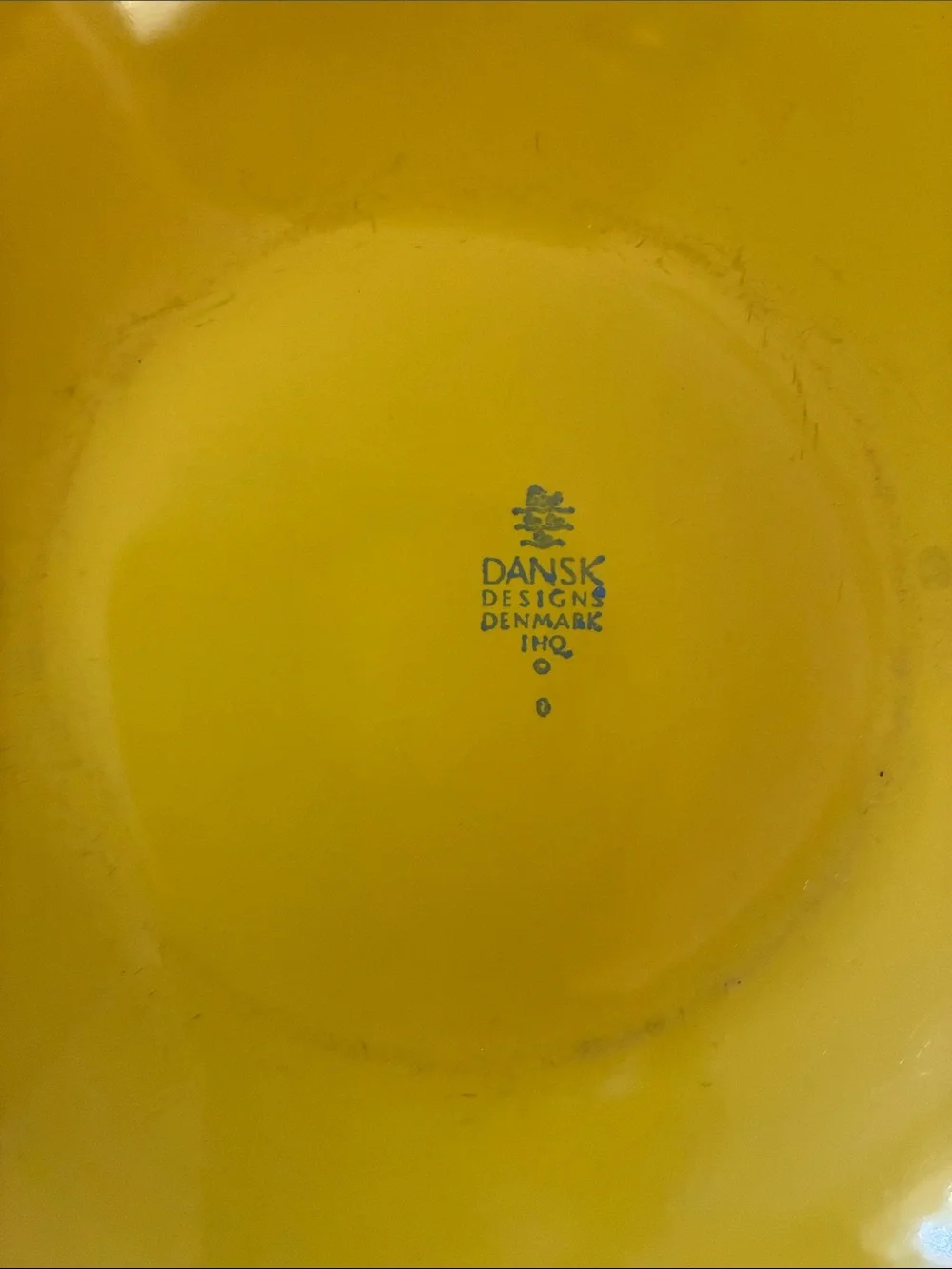 Dansk Designs Denmark Yellow Enamel Buffet Bowl Paella Pan